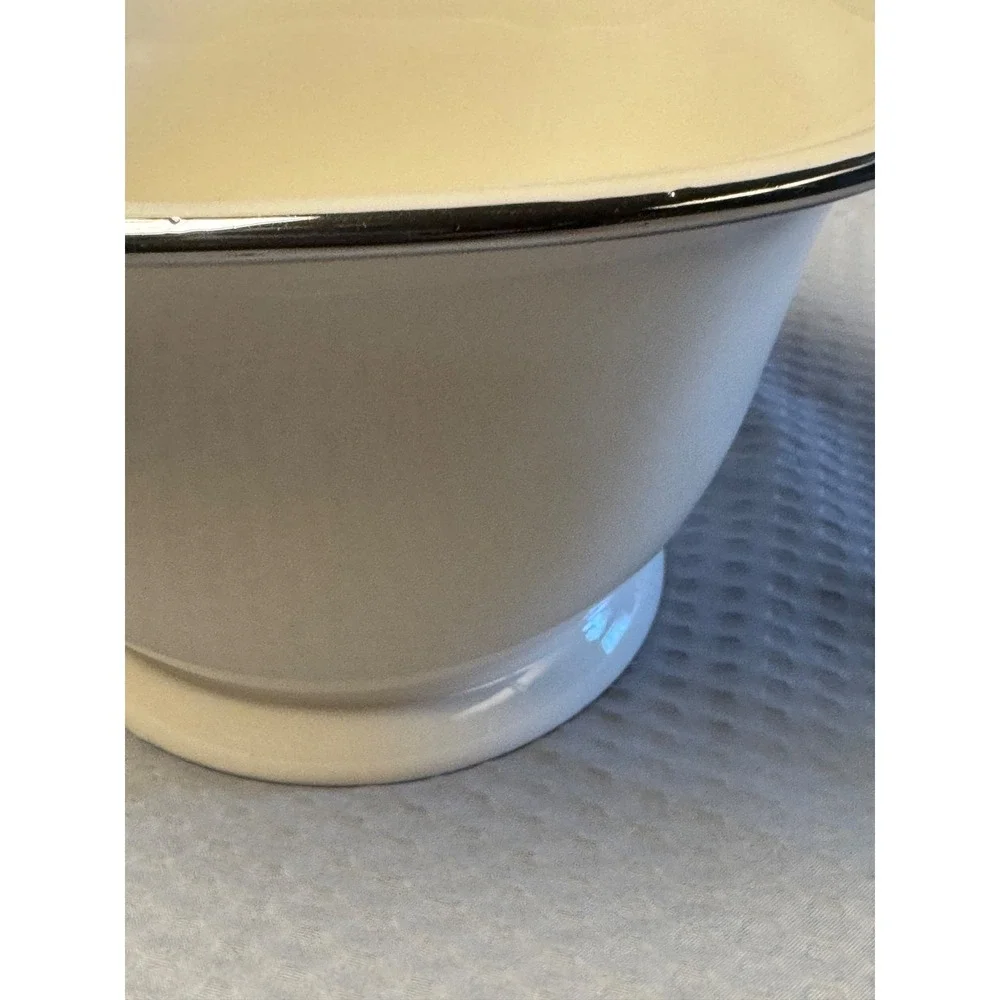 Bath‎ & Body Works 1999 Holiday Edition Silver Star Large Bowl Pot Ceramic